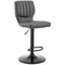 Armen Living Bardot Adjustable Height Gray Faux Leather Swivel Bar Stool LCBABABLGR - alternate 1